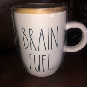 Rae Dunn Brain Fuel Mug with Coaster/Lid